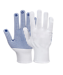 Best-seller Gants de sécurité en coton blanc robuste Revêtement de construction en PVC à pois simple face Bonne prise en main pour les garages d'extérieur - Product Image 3