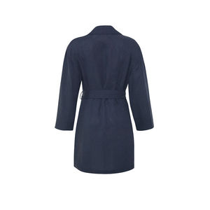 <b>Navy</b> Blue Linen Belted Jacket for Autumn - Product Image 3