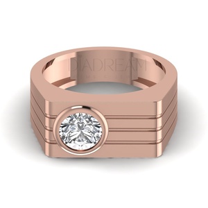 Anillo solitario clásico de Plata de Ley 925 para hombre VVS Clarity Moissanite Diamond Cut para boda o fiesta - Product Image 2