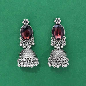 Exportador de pendientes de moda indio Jhumki artificial con joyería de moda chapada oxidada - Product Image 6