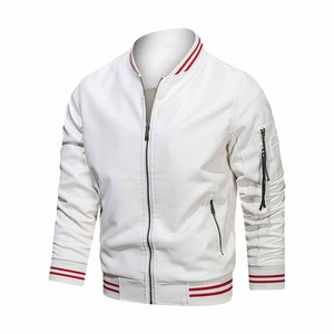 OEM Service Adults Bomber <b>Jackets</b> in <b>White</b> Color Full Sleeves <b>Man</b> Stylish Windbreaker <b>Jackets</b> With Custom Design - Product Image 3