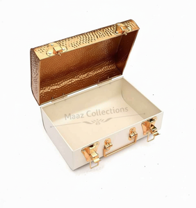 New Hot Selling Foldable Metal <b>Rectangle</b> Trunk Box Handmade Classic Stylish Storage Box with Gold Plating - Product Image 1