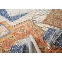Tapis faits main antidérapants réversibles en jacquard tissé plat en coton, tapis de sol crochetés, écologiques et adaptés aux animaux domestiques