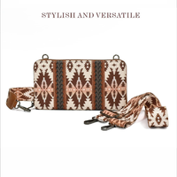 Luxe bohème femmes pochettes carte de crédit porte-monnaie dames bracelet portefeuille fronde bandoulière aztèque sac