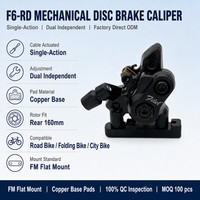 Frein à disque mécanique double à action simple F6-RD Plus avec étrier à base en cuivre et plaquettes pour vélo de route, vélo pliant, vélo de ville ODM