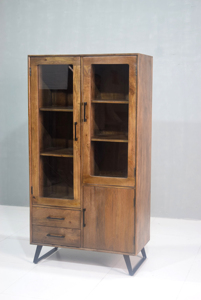 Gabinete de almacenamiento de madera de mango macizo de lujo Cajones de doble pieza con marco de hierro para el hogar Comedor Hotel Gabinete de uso en la sala de estar - Product Image 3