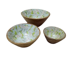 Bol à salade en bois d'acacia au design vintage, autocollant noir blanc poli durable pour les cadeaux d'affaires - Product Image 5