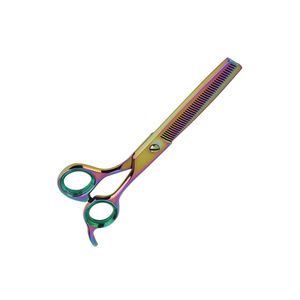 Tijeras Profesionales de Acero Inoxidable Ligeras con Punta Afilada Negra y Roja para Peluquería, Corte y Entresacado de Cabello - Product Image 2