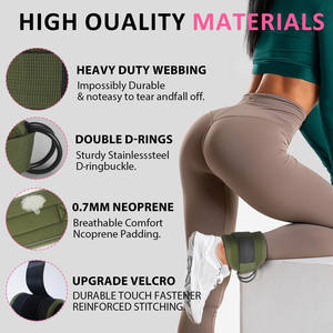 Correa de Tobillo de Neopreno para Gimnasio con Logotipo Personalizado, con Anillo en D, Acolchado Grueso, Ajustable, Accesorio de Entrenamiento para Hombres y Mujeres - Product Image 5