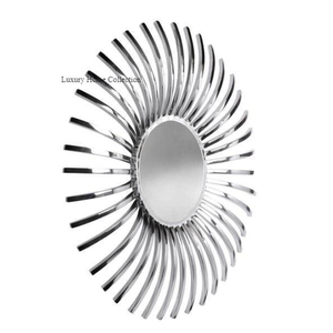 Forme ronde de miroir de salle de bains concave fabriqué à la main en métal de style unique beaucoup de miroirs attachés pour l'utilisation de vanité de restaurant d'hôtel - Product Image 6