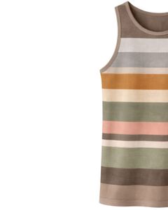 Débardeur Homme Personnalisé Multicolore Rayé Col Rond Sans Manches Décontracté Été Tissu Doux Respirant Vêtement de Sport - Product Image 2