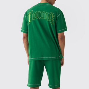 Ensemble T-shirt et short d'été pour homme 100 % coton, personnalisé OEM, respirant, style décontracté, qualité supérieure, imprimé numérique, vente en gros - Product Image 4