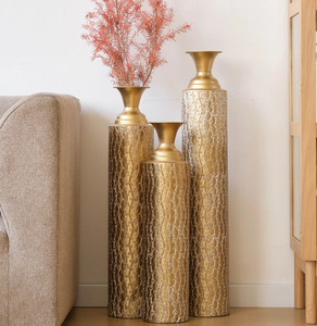 Florero de Metal de aluminio con acabado brillante hecho a mano, diseño costero, decoración del hogar, Interior, hoteles, restaurantes, maceta para Pascua - Product Image 1