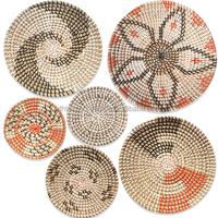 Nouveautés 2022 Panier suspendu mural en jonc de mer naturel tressé, design artistique moderne et antique, origine Vietnam, plusieurs tailles