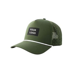 Factory Price Breathable <b>Waterproof</b> Golf <b>Hat</b> with Curved Brim Rope Custom Logo Branding Woven Tag for Modern Athletic Styling - Product Image 1