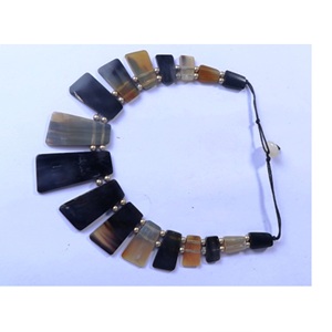 Collar de laca de cuerno de Búfalo, cadena larga, collar de cuerno de búfalo natural, producto indio hecho a mano - Product Image 5