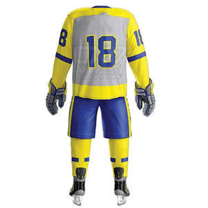 เครื่องแบบฮ็อกกี้น้ำแข็ง100% ชุดยูนิฟอร์มโพลีเอสเตอร์งานตามสั่งขนาดสบาย - Product Image 3