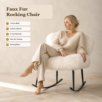 Fauteuil à bascule moderne de style européen avec housse en lin blanc personnalisée pour salon, hôtel, villa, appartement