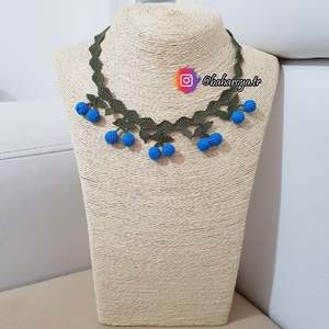 Collares con cuentas de moda İğne Oyası Çitlembik Kiraz Kolye Mavi - Product Image 1
