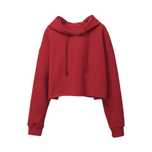 Sweats à capuche courts pour femmes manches longues polaire haut court sweat avec capuche 3D broderie stonewashed Streetwear automne - Product Image 1