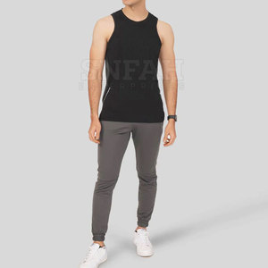 Camiseta sin mangas para gimnasio para hombre, chaleco deportivo de Color sólido para entrenamiento, informal, de corte profundo, transpirable, con logotipo de colores personalizado - Product Image 4
