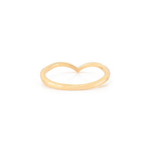 Último nuevo diseño de alta calidad Natural corte redondo Topacio Azul 14K oro amarillo sólido FORMA DE V anillo delicado joyería minimalista mujeres - Product Image 6