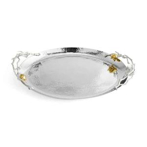 Assiette de chargeur argentée assiette ronde en acier inoxydable métal vaisselle durable sans danger pour la vaisselle de chargeur assiette sûre - Product Image 1