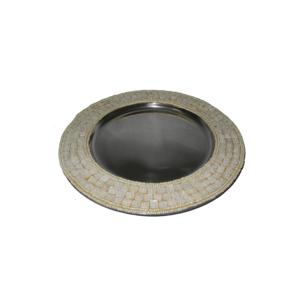 Vajilla de fiesta de cumpleaños Catering que sirve Placa de cargador de acero inoxidable para placa de cargador de madera redondeada sostenible - Product Image 6