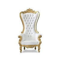 Canapé 1 place Royal Luxury Classic avec structure en bois de mahogany massif, revêtement en cuir PU, multifonctionnel pour usage intérieur en villa