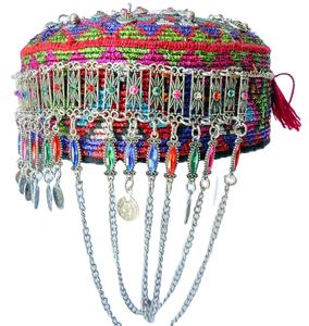 Barrette à cheveux en tissu vintage brodé de fleurs traditionnelles afghanes pashtun, faite à la main, unisexe - Product Image 6
