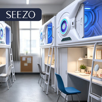 Capsule de sommeil compacte avec grille de ventilation, design modulaire de style spatial, cadre ABS unique, purificateur d'air et accès par carte-clé (ODM)