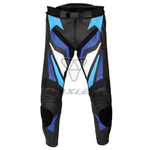 Pantalones de Motociclista Vintage de Cuero Vacuno Auténtico para Hombre, Pantalones de Lona con Cordones a la Moda, Impermeables, de Standard International - Product Image 1