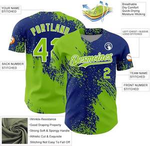 Vente en gros pas cher Design personnalisé T-shirt de baseball personnalisé 100% polyester Maillot de baseball - Product Image 3