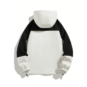 OEM al por mayor 100% algodón Unisex impermeable de manga larga con cremallera frontal chaqueta sólida personalizada chaqueta cortavientos de invierno - Product Image 3