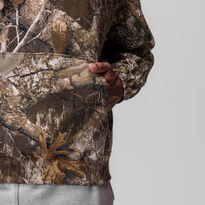 Sweat à capuche Real Tree Camo Boxy Print Heavyweight Oversized Men's Zip up Cropped Camouflage Hoodie unisexe - Product Image 4