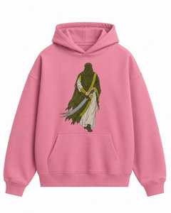 เสื้อฮู้ดโอเวอร์ไซส์ลายกราฟิกนักรบสำหรับทุกเพศ – เสื้อฮู้ดคลาสสิกโอเวอร์ไซส์ผ้าฝ้ายฟลีซพรีเมียมสำหรับทุกเพศ - Product Image 6