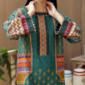 Robe de pelouse et coton brodée lourde pour femmes nouveauté collection élégante dames Shalwar Kameez costumes Maxi - Product Image 3