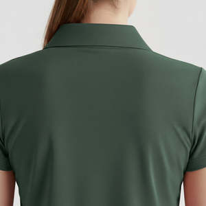 T-shirt court vert foncé à col à la mode - Product Image 5