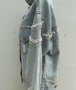 เสื้อยีนส์สำหรับผู้หญิงเสื้อแจ็กเก็ตผ้ายีนส์ปะติดขอบแฟชั่น - Product Image 5