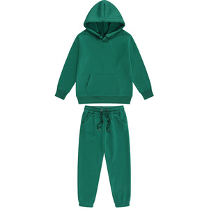 Vente en gros d'usine de vêtements de sport de couleur unie broderie de logo personnalisé ensemble de costume de jogging décontracté sweats à capuche de couleur - Product Image 6