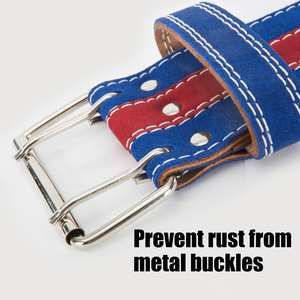 2026 Wholesale Adjustable Leather Gym <b>Belt</b> Double Prong Buckle Breathable <b>Back</b> <b>Support</b> <b>for</b> Power Lifting Fitness Training Safety - Product Image 6