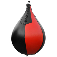 Balle de frappe en cuir PU de qualité, sac de boxe poire, balles de vitesse réflexes, entraînement physique, double avec impression de logo personnalisée