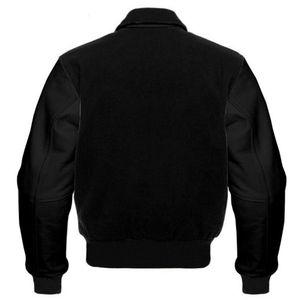 เสื้อแจ็กเก็ตเบสบอลสไตล์สตรีทผ้าใบบางแขนยาวสีดำย้อนยุค - Product Image 6