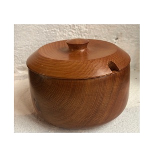 Sucrier en bois unique/pot et pièce de haute qualité brillant poli fait à la main alimentaire sûr bois brun sucrier - Product Image 6