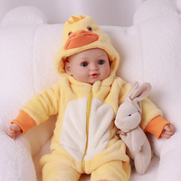 Poupée Reborn Souriant Babeside, Bébé d'Hiver de 17 Pouces, Tête en Vinyle Réaliste, Corps en Tissu Doux, Jouet Miniature Réaliste