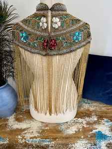 Elegant Anti-Static Beautiful Embroidered Pearls <b>Ladies</b> Evening Party Dress with Beaded <b>Cape</b> Wrap for Stylish Occasions - Product Image 4