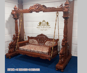 Traditional Solid <b>Wood</b> Handcrafted <b>Swing</b> for Home Buy Teak <b>Wood</b> Handcrafted <b>Swing</b> Indian Style Hand Carved Teak <b>Wood</b> <b>Swing</b> UK - Product Image 6