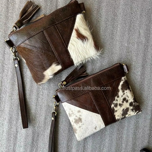 Nouveau Style vrais cheveux faits à la main sur cacher fourrure cuir soirée femmes sac fourre-tout et cheveux élégants sur cacher bracelet embrayage mignon Combo ensembles - Product Image 4