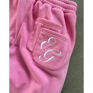 Personalizado hombres invierno Streetwear Jogger conjuntos de algodón Sun Faded Sweatsuit bordado apliques acampanados pantalones de chándal Zip Boxy Hoodie Set - Product Image 2