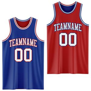 Directamente de la marca Engro Sports Custom Royal White-Red Reversible Sublimación de doble cara Traje de baloncesto Jersey - Product Image 1